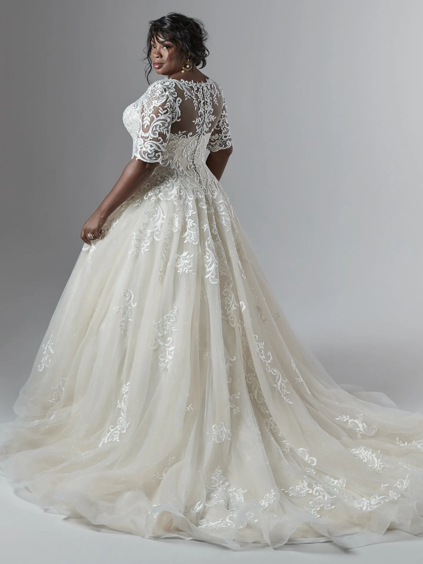 River Lynette Dawn   Sleeved Lace Ballgown Wedding Dress by Sottero and Midgley