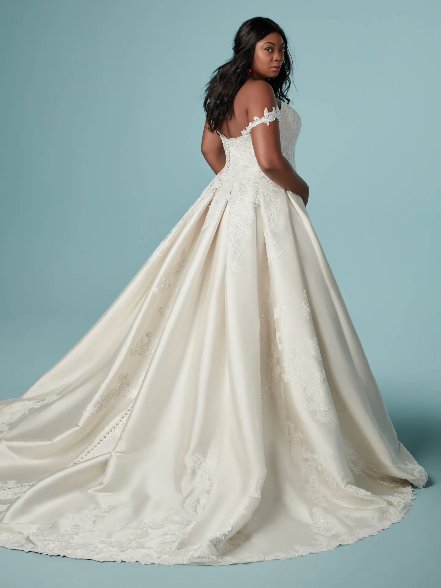 Sheridan lus Size Lace and Mikado Ballgown Wedding Dress by Maggie Sottero