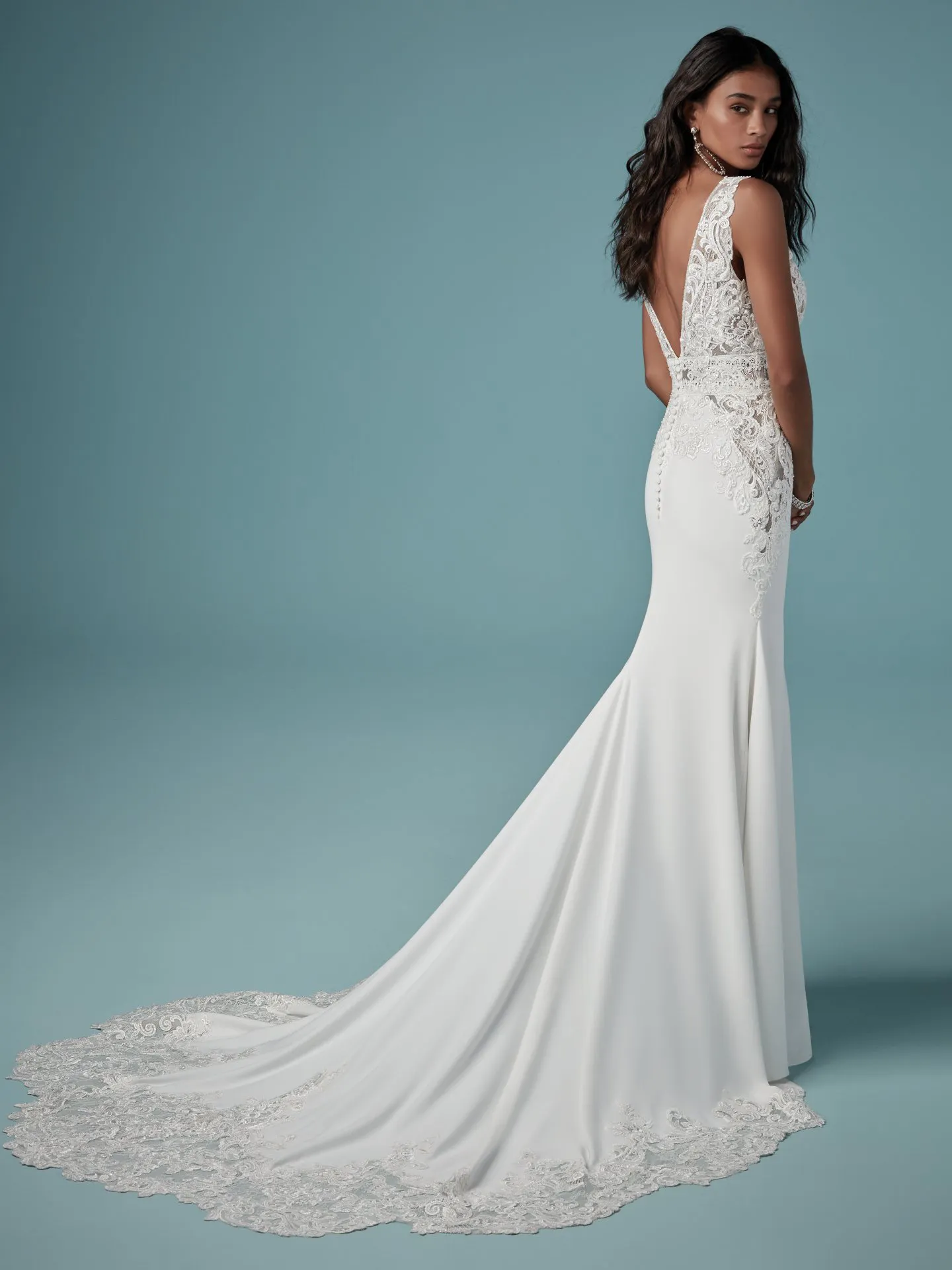 Aidan  Sexy Crepe Wedding Dress by Maggie Sottero
