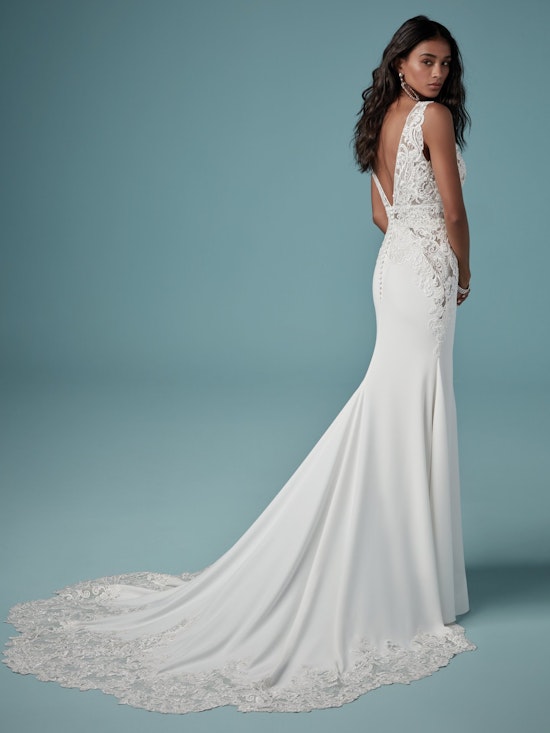 Aidan (9MW858) Sexy Crepe Wedding Dress by Maggie Sottero