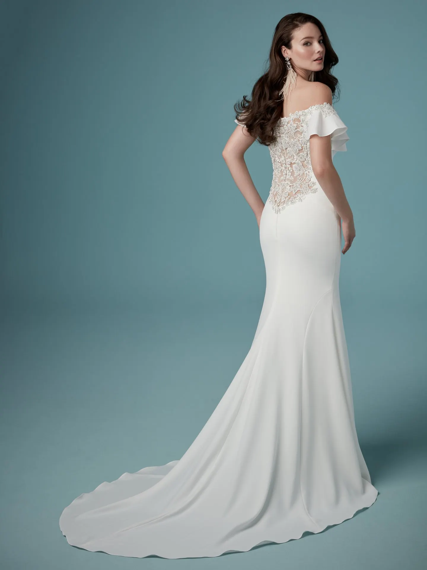 Ainsley  Simple Off the Shoulder Wedding Dress by Maggie Sottero