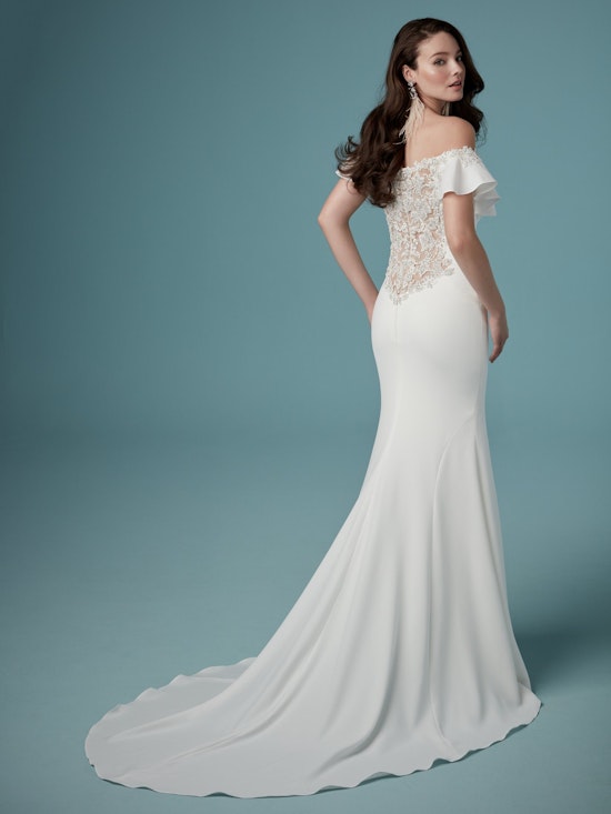 Ainsley (9MW890) Simple Off the Shoulder Wedding Dress by Maggie Sottero