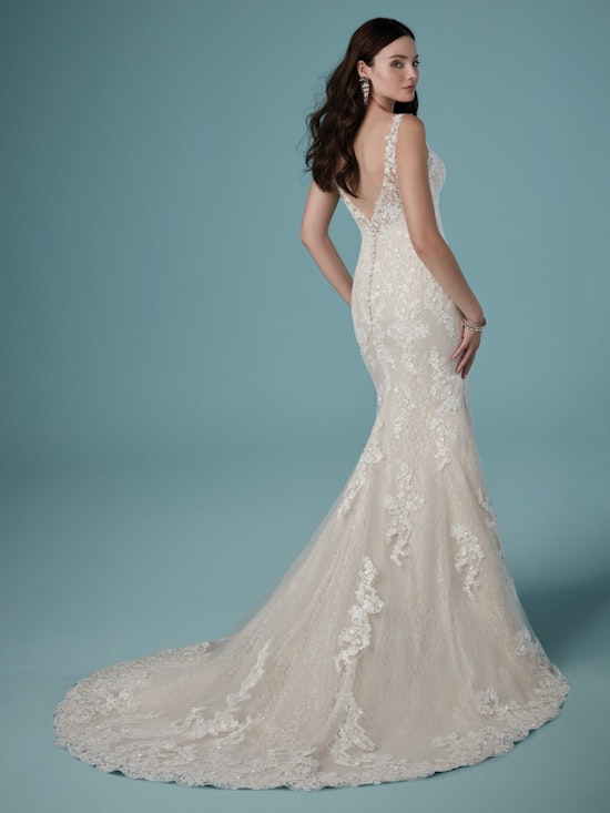 Ambrose (9MW888) V Neckline Lace Wedding Dress by Maggie Sottero