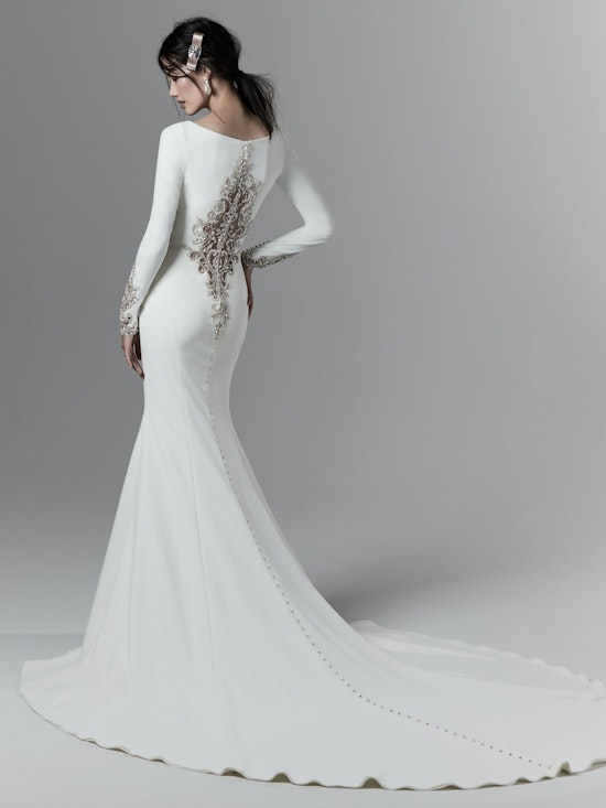 Aston (9SC815) Long Sleeve Simple Wedding Dress by Sottero and Midgley