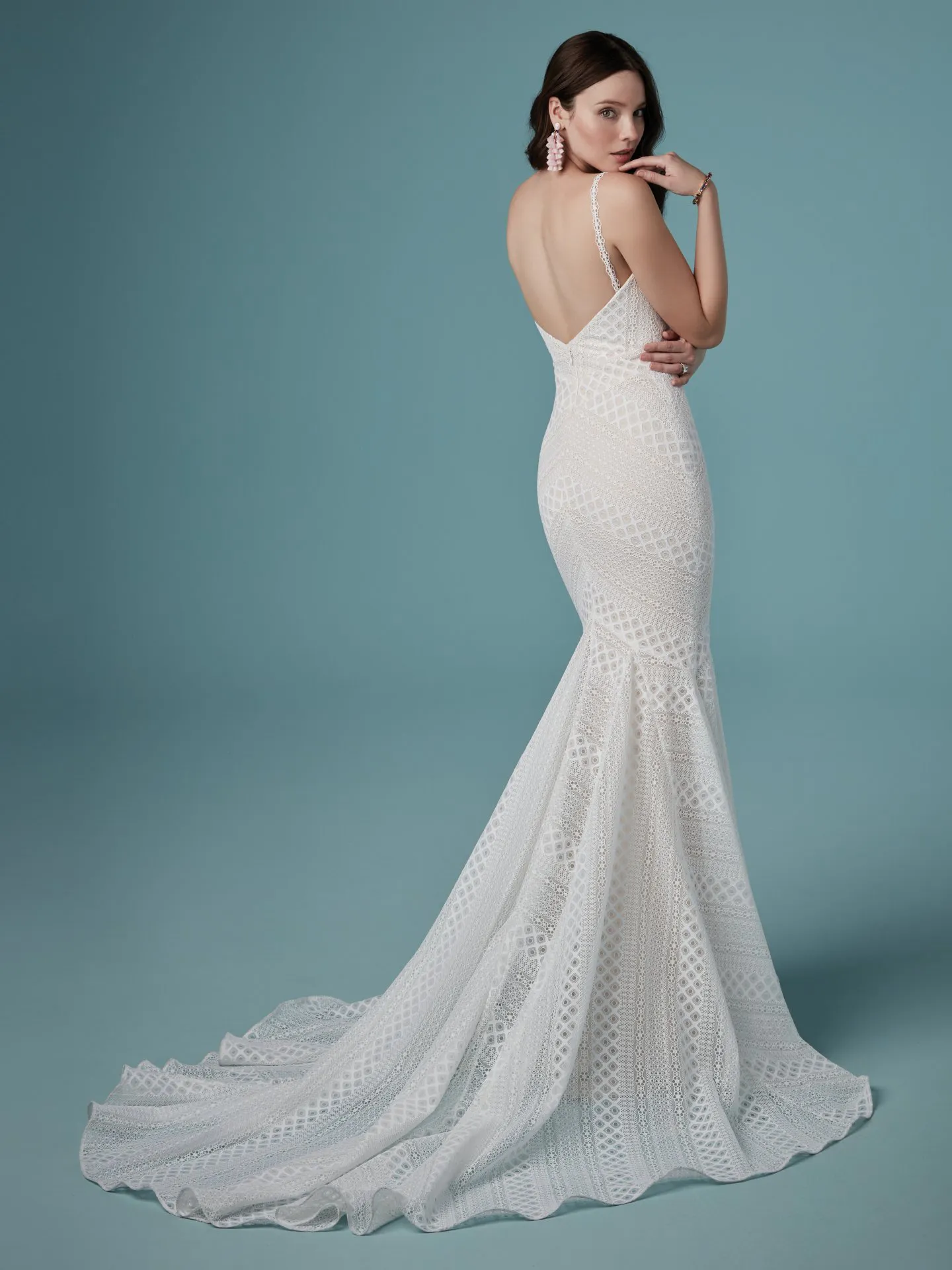 Lilana Unique Geometric Lace Wedding Dress by Maggie Sottero
