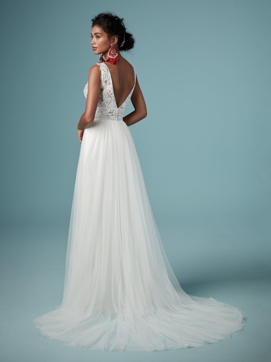 Maureen (9MW926) Lace and Tulle A Line Boho Wedding Dress by Maggie Sottero