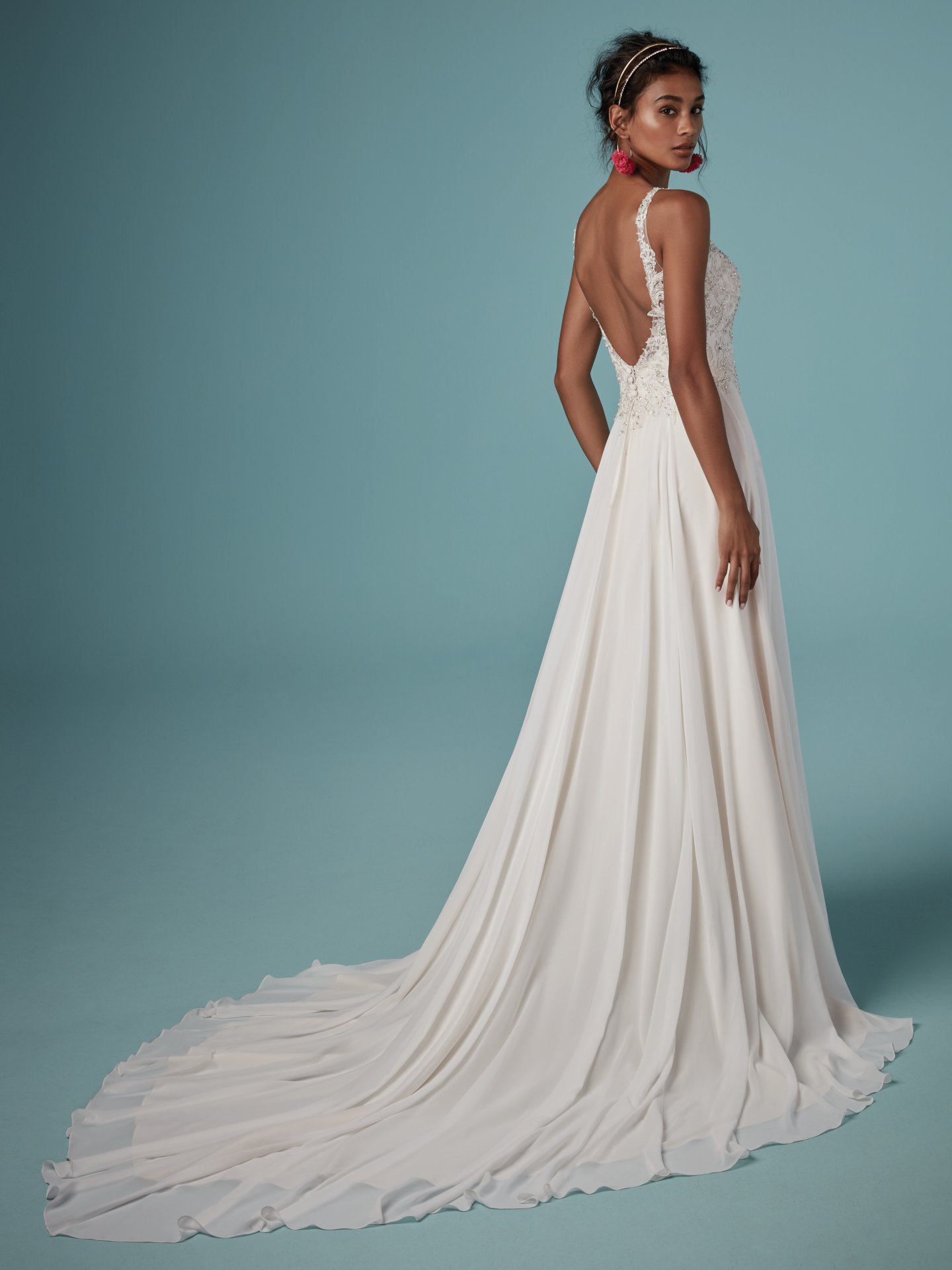 maggie sottero chiffon wedding dress