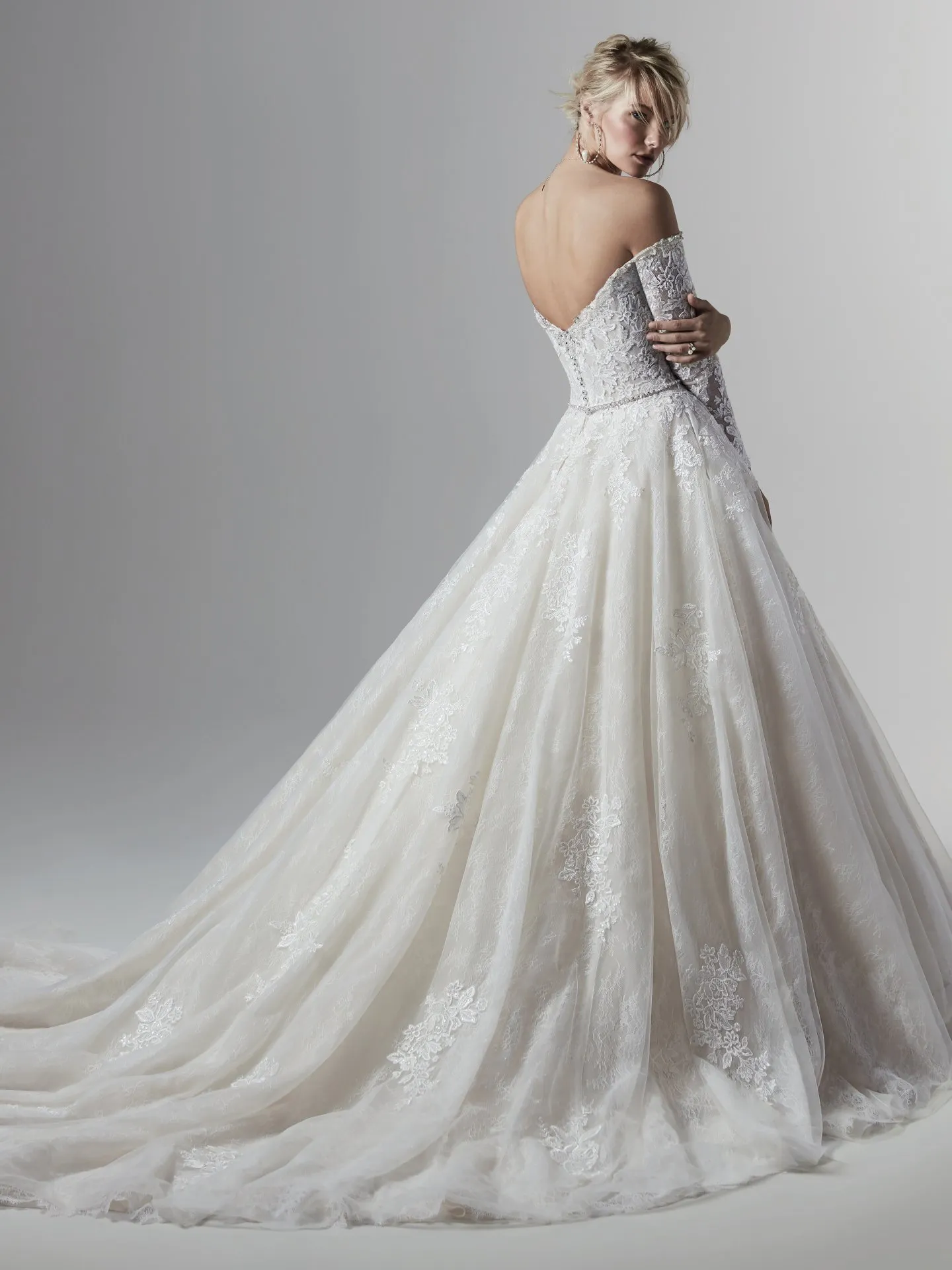 Porter Marie  Off the Shoulder Long Sleeve Ballgown Wedding Dress by Sottero and Midgley