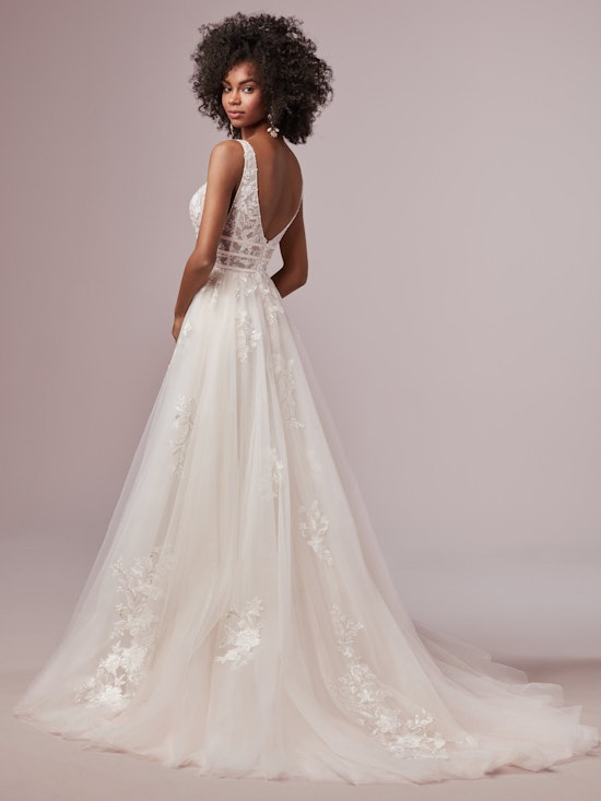 Raelynn (9RT827) Boho A Line Wedding Dress by Rebecca Ingram