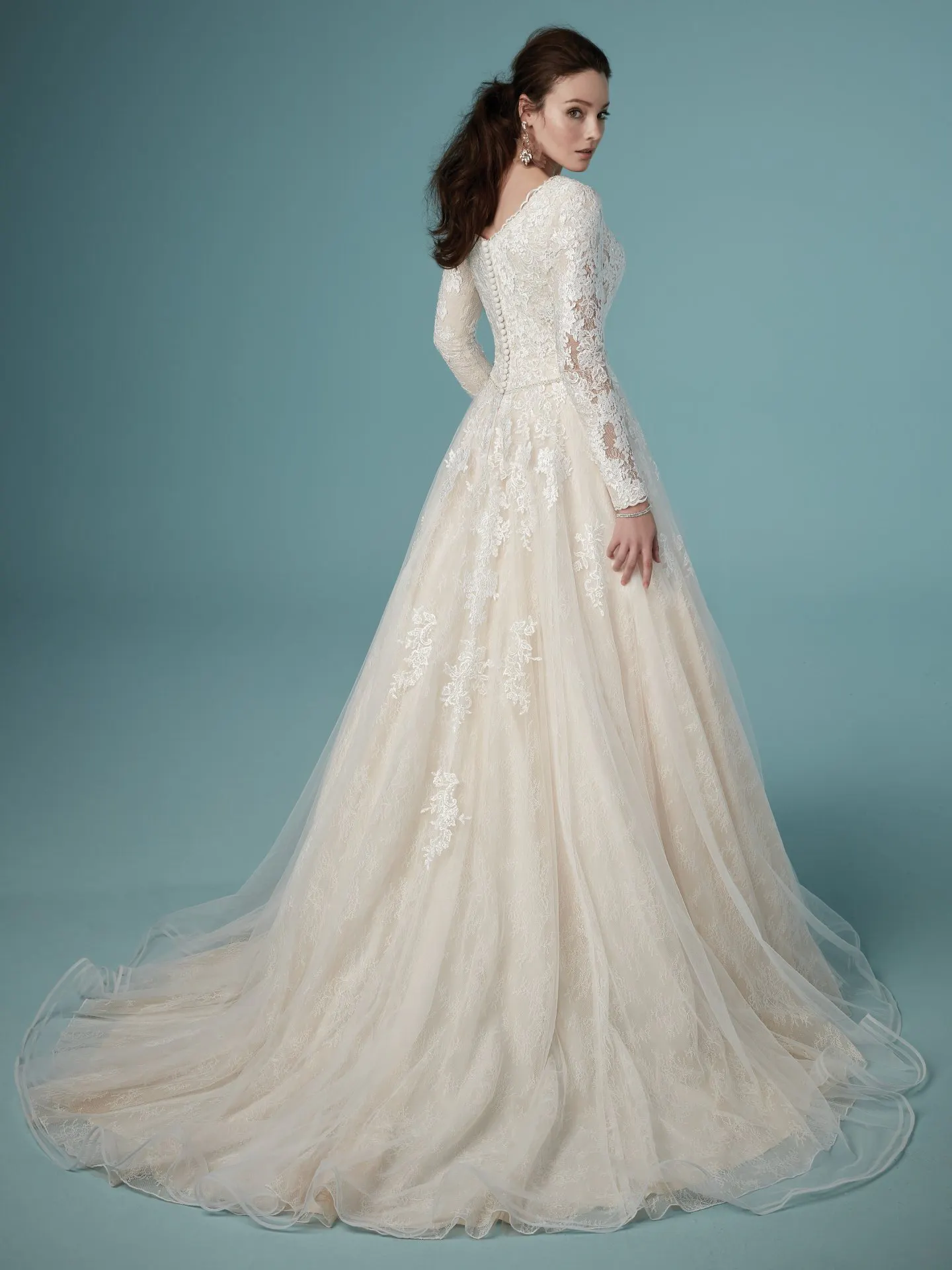 Shiloh Leigh  Long Sleeve Modest Lace Wedding Dress by Maggie Sottero