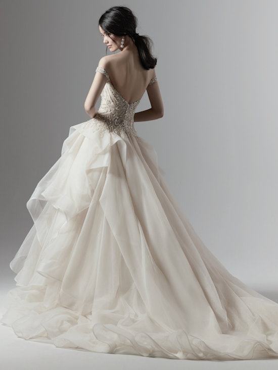 Wesley (9SS854) Beaded Vintage Bodice with Layered Ballgown Wedding Dress by Sottero and Midgley