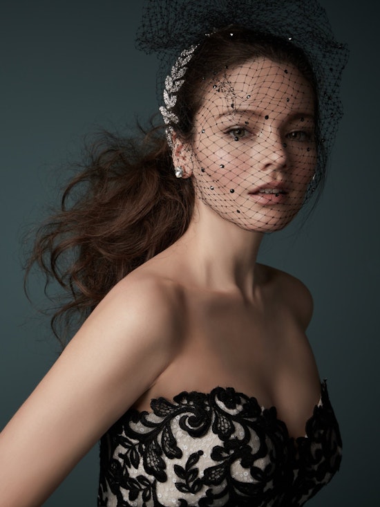 Tristyn (9MC914) Black and Champagne Ballgown Wedding Dress by Maggie Sottero