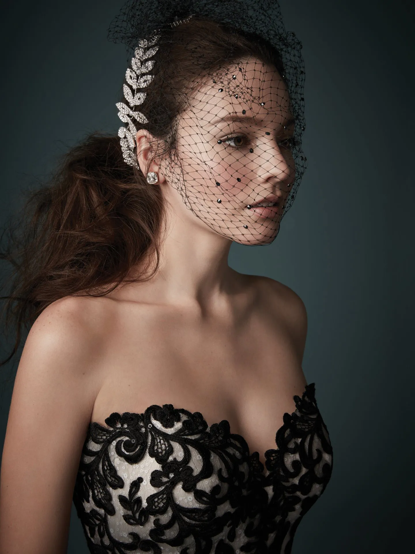 Tristyn  Black and Champagne Ballgown Wedding Dress by Maggie Sottero
