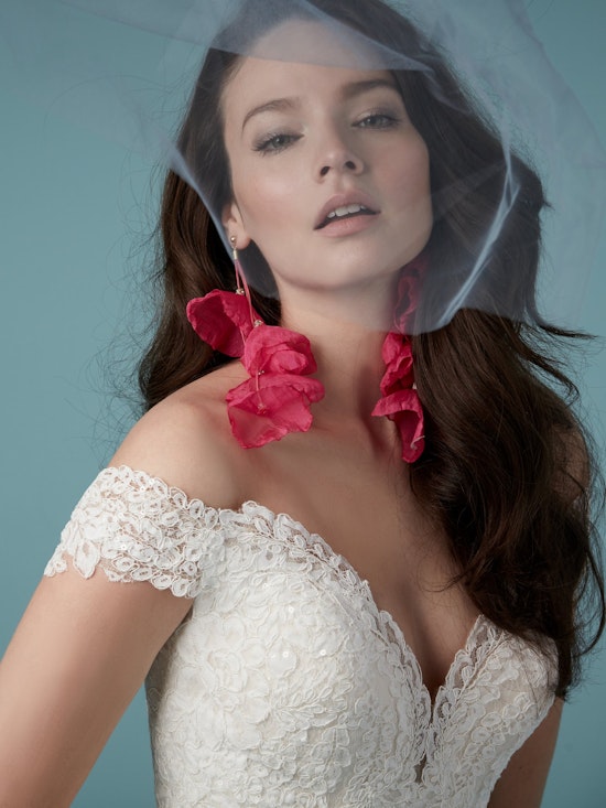 Maeleigh (9MW855) Off the Shoulder A Line Wedding Dress by Maggie Sottero