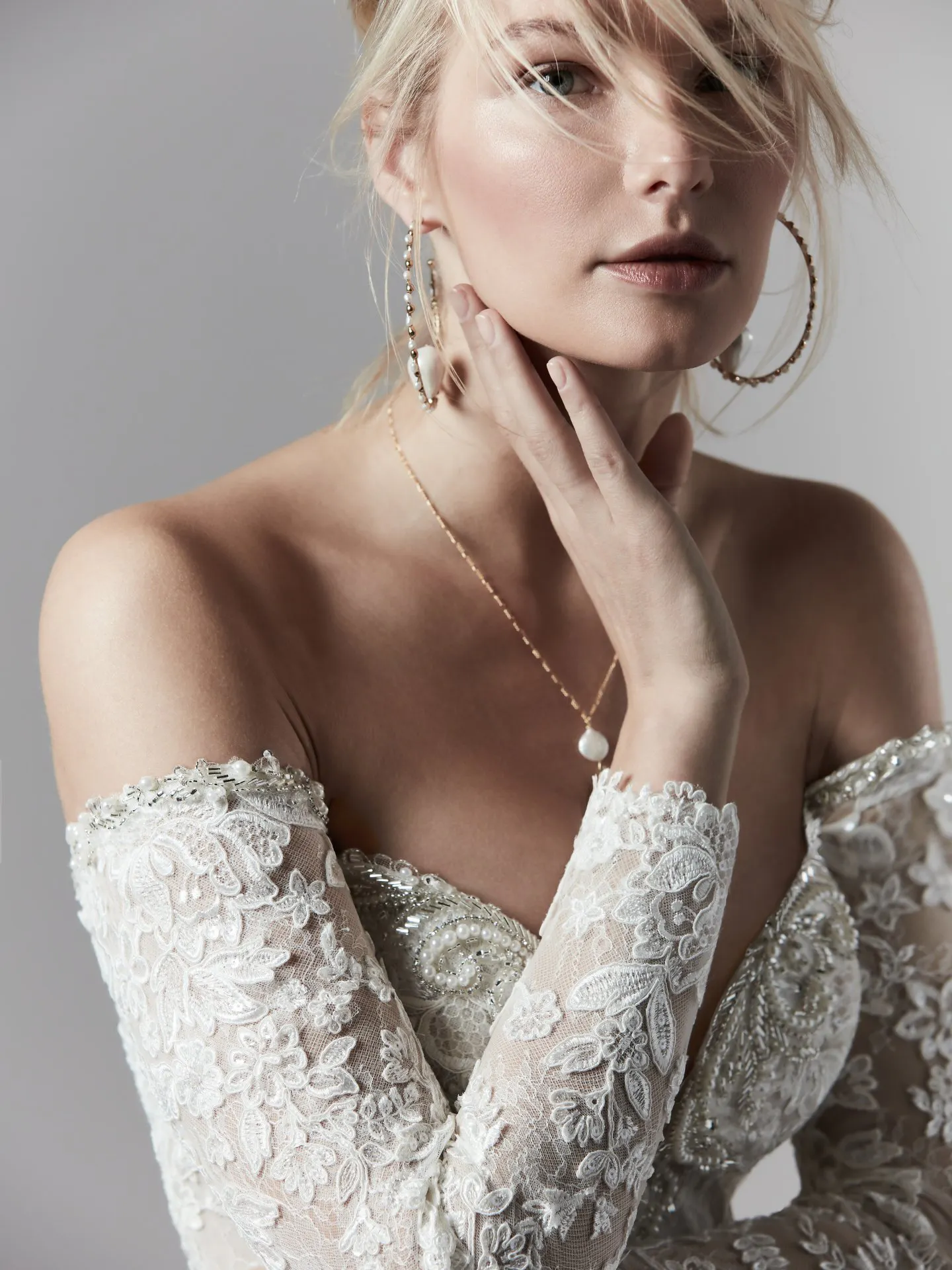 Porter Marie  Off the Shoulder Long Sleeve Ballgown Wedding Dress by Sottero and Midgley