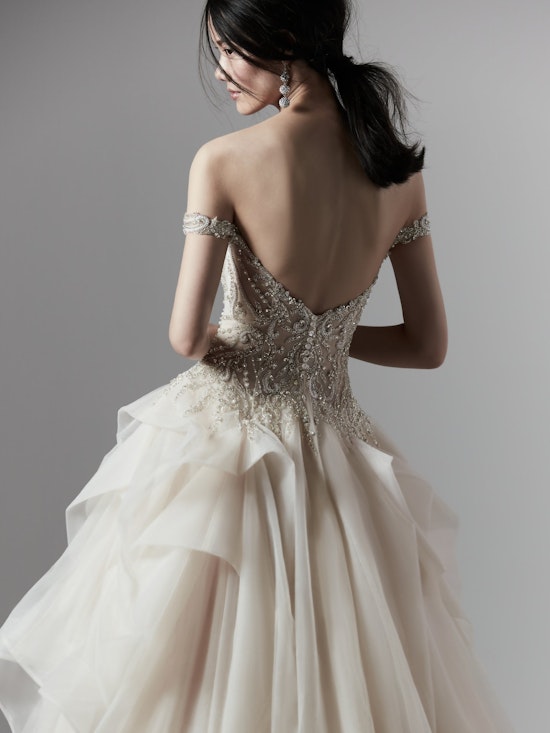 Wesley (9SS854) Beaded Vintage Bodice with Layered Ballgown Wedding Dress by Sottero and Midgley