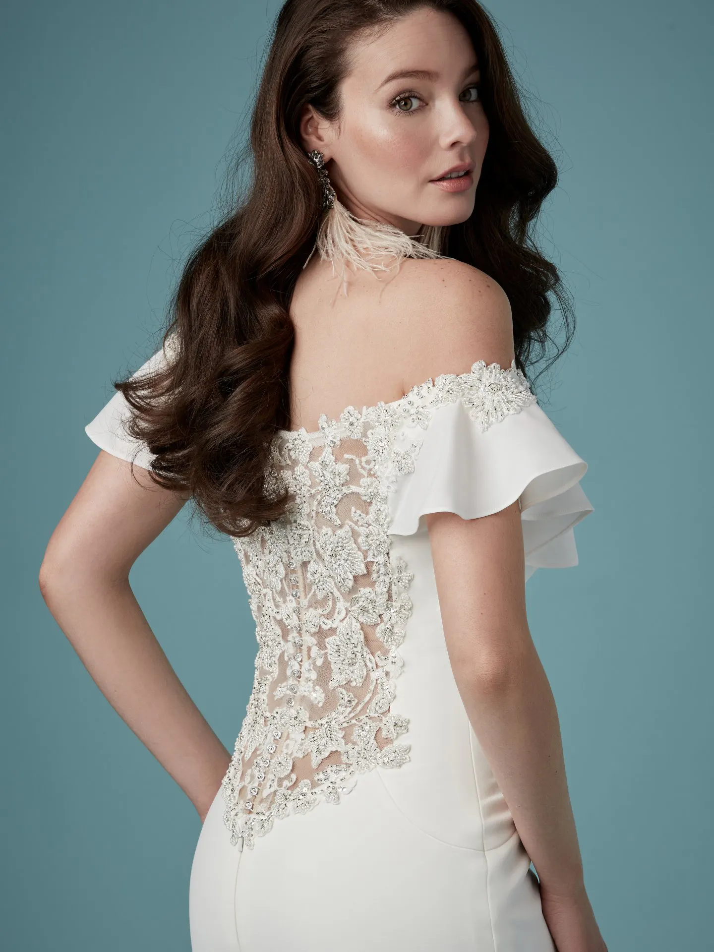 Ainsley  Simple Off the Shoulder Wedding Dress by Maggie Sottero