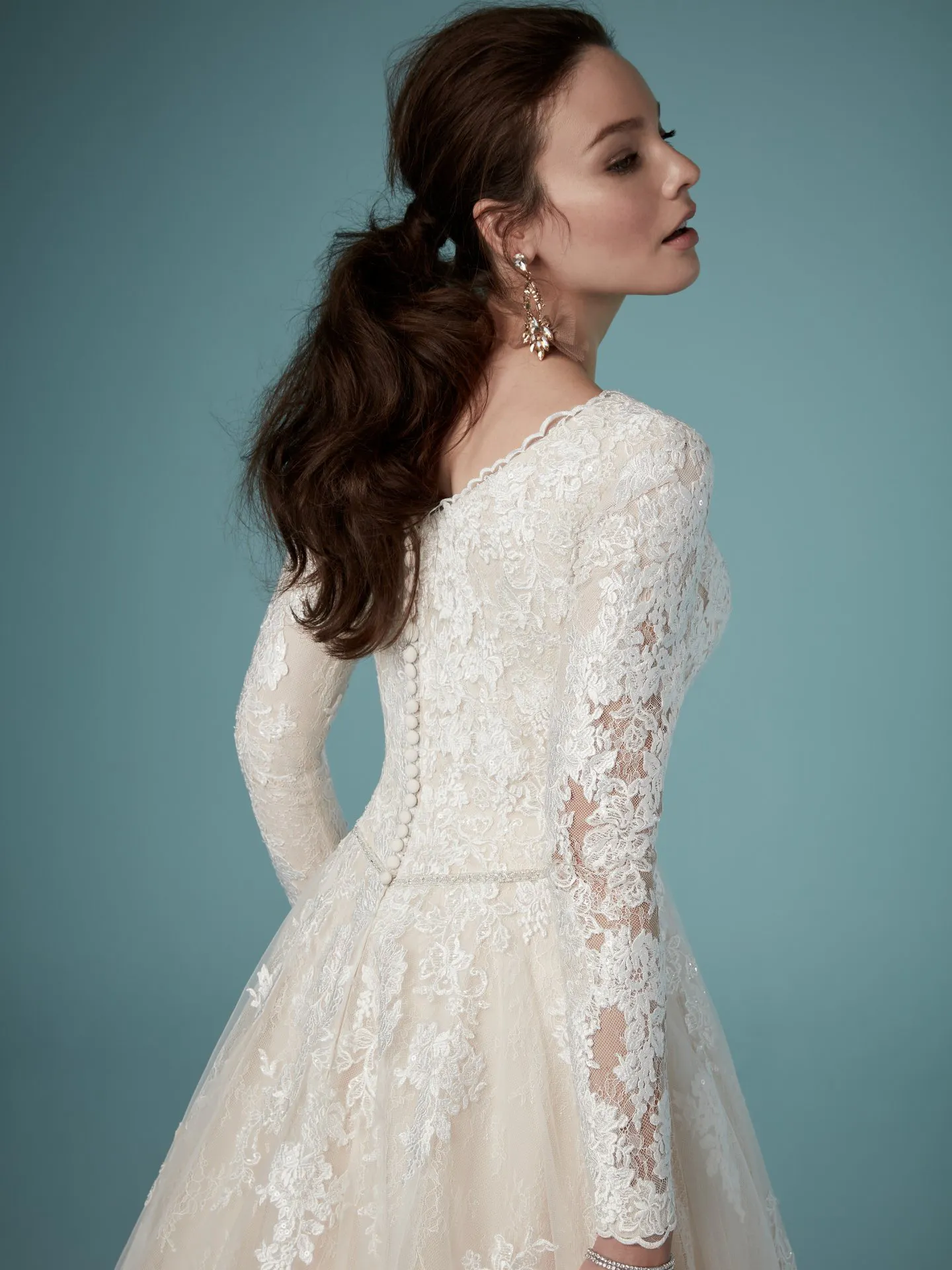 Shiloh Leigh  Long Sleeve Modest Lace Wedding Dress by Maggie Sottero