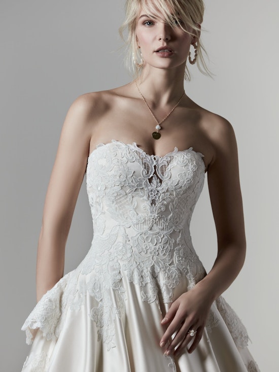 Wessex (9SC829ZU) Tiered Train Satin Ballgown Wedding Dress by Sottero and Midgley