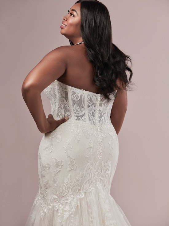 Jennifer (Curve) (CRV-9RT810) Corset Bodice Wedding Dress by Rebecca Ingram