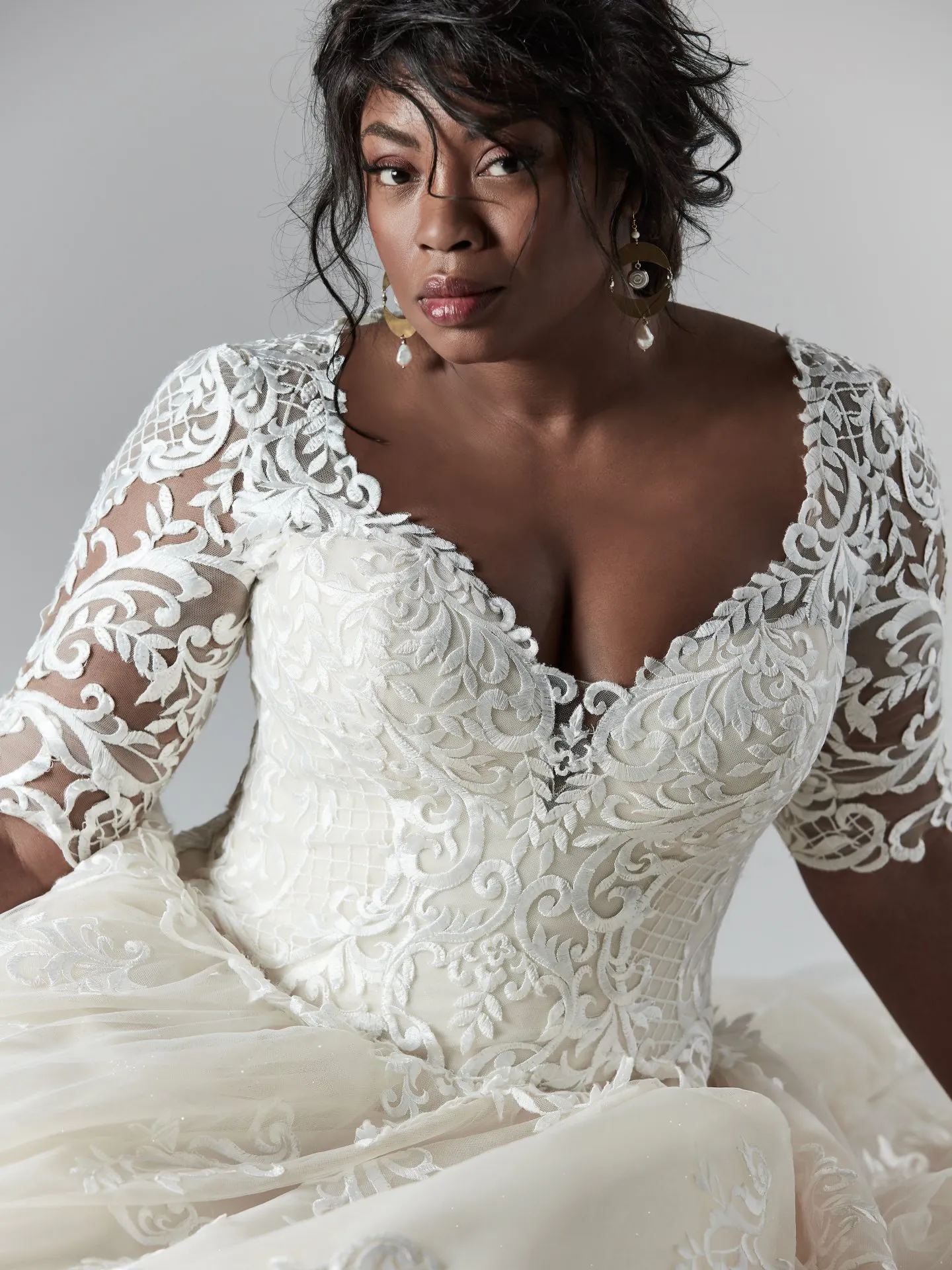 River Lynette Dawn   Sleeved Lace Ballgown Wedding Dress by Sottero and Midgley