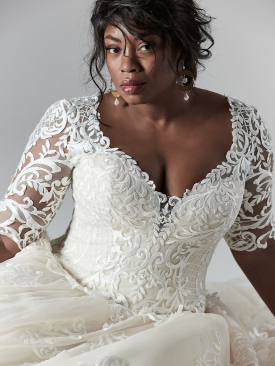 River Lynette Dawn (Curve) (9SC841ACMC) Sleeved Lace Ballgown Wedding Dress by Sottero and Midgley