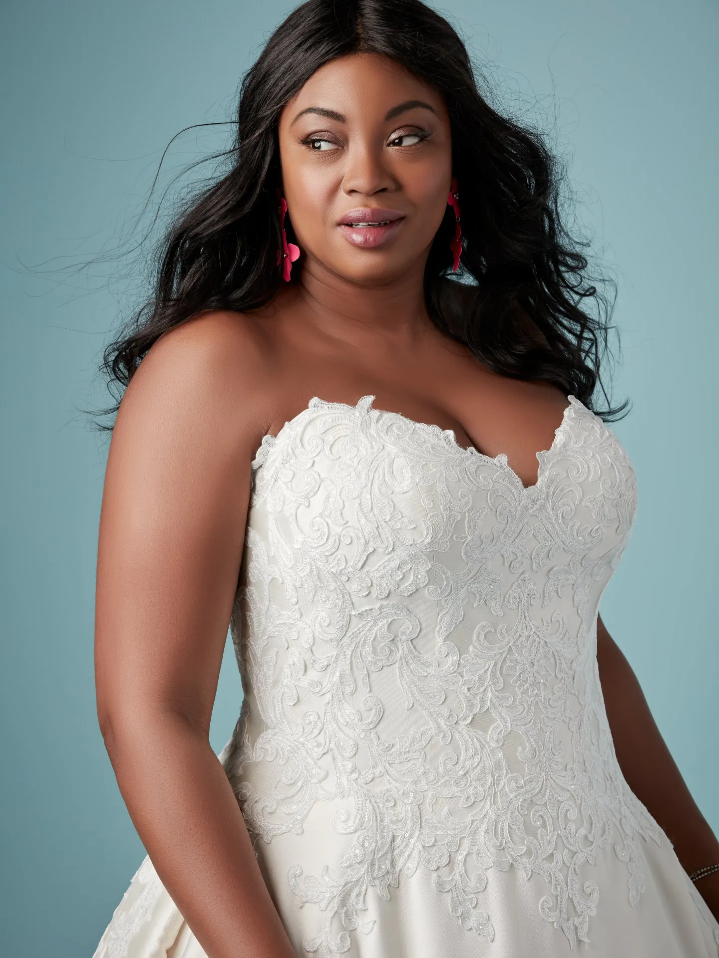Sheridan lus Size Lace and Mikado Ballgown Wedding Dress by Maggie Sottero