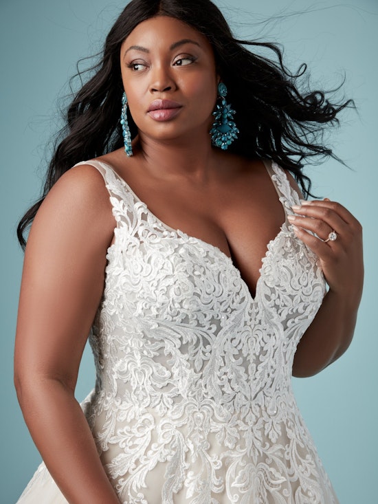 Trinity Lynette (Curve) (9MS902AC) Unique Lace Ballgown Wedding Dress by Maggie Sottero