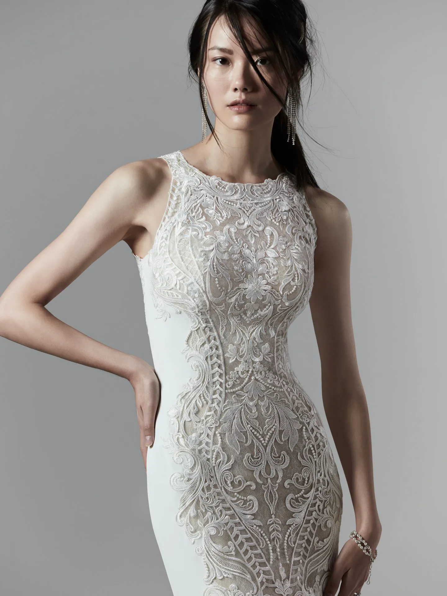 Kevyn Sexy Crepe and Lace Wedding Dress by Sottero and Midgley