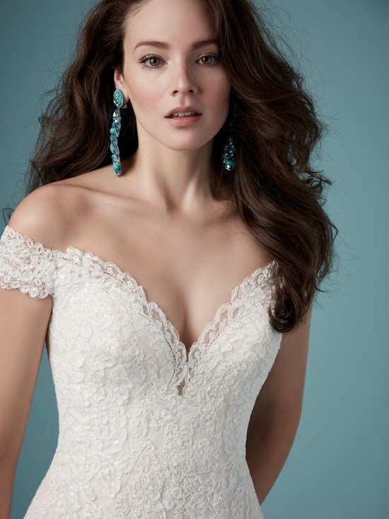 Maeleigh (9MW855) Off the Shoulder A Line Wedding Dress by Maggie Sottero