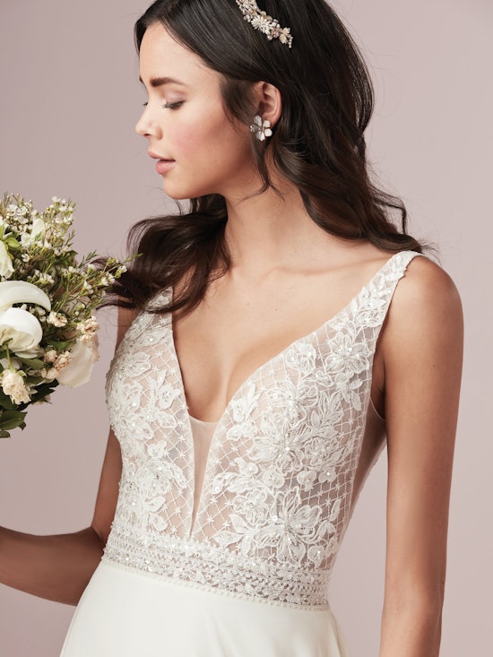 Mildred (9RN845) Lace and Chiffon Wedding Dress by Rebecca Ingram