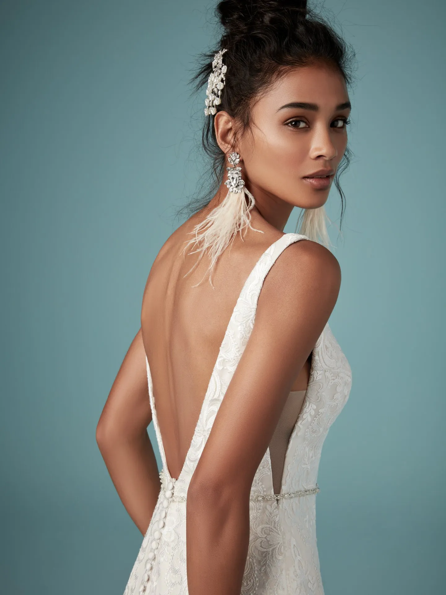 Monica  Brocade A Line Wedding Dress by Maggie Sottero