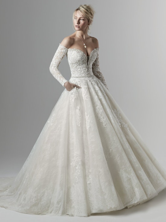 Porter Marie (9SS868) Off the Shoulder Long Sleeve Ballgown Wedding Dress by Sottero and Midgley