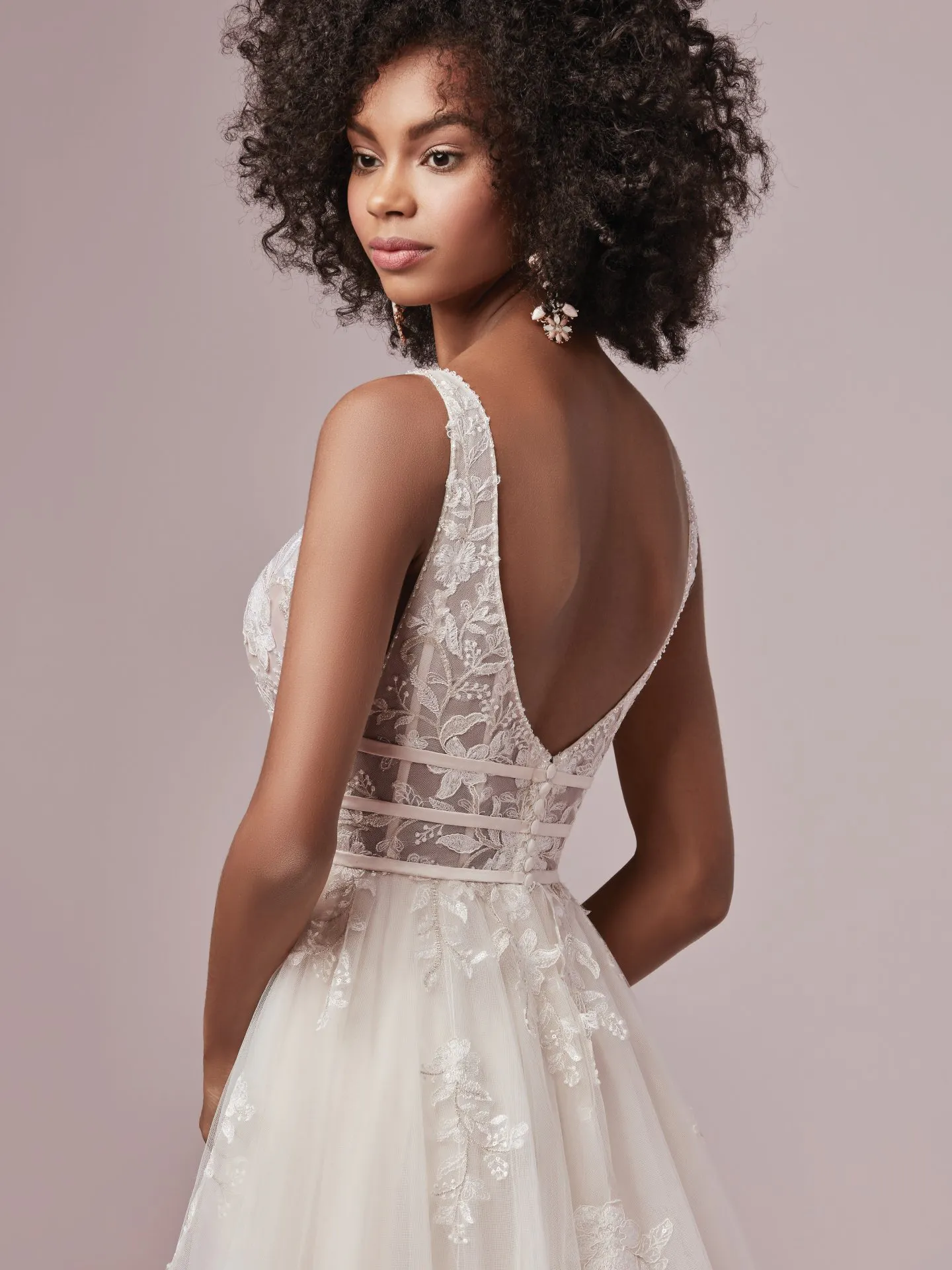 Raelynn Boho A Line Wedding Dress by Rebecca Ingram