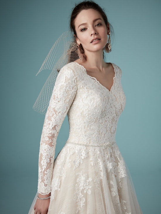 Shiloh Leigh (9MS875) Long Sleeve Modest Lace Wedding Dress by Maggie Sottero
