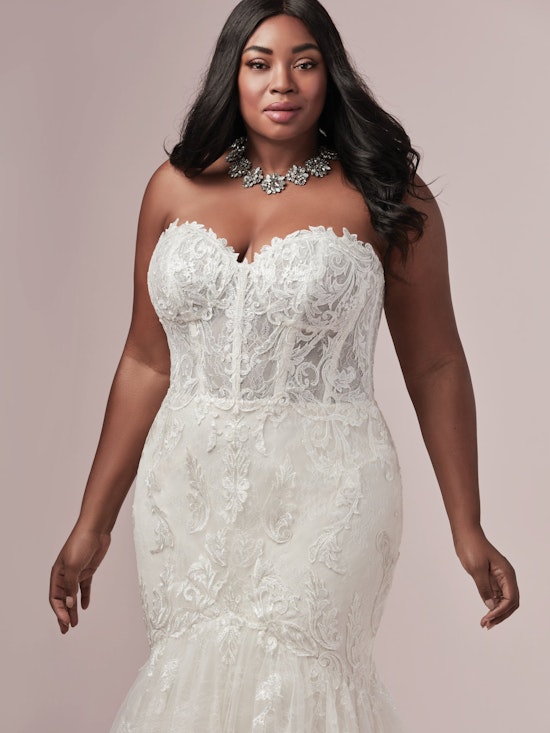 Jennifer (Curve) (CRV-9RT810) Corset Bodice Wedding Dress by Rebecca Ingram