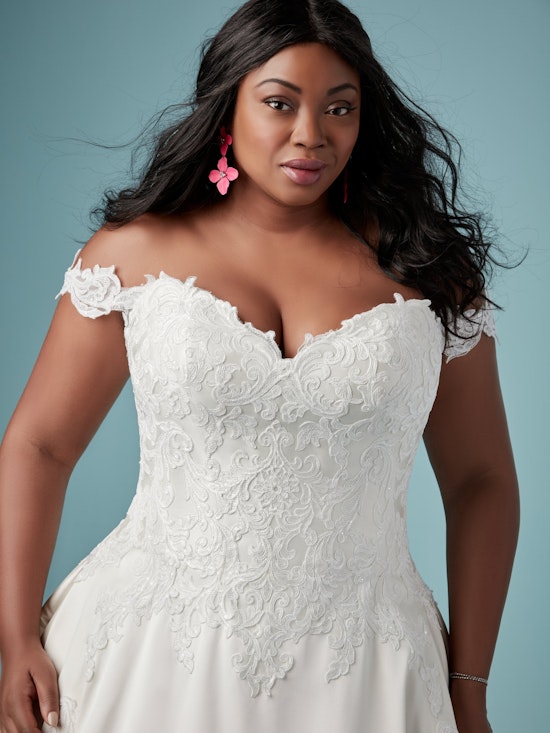 Sheridan (Curve) (CRV-9MC912) lus Size Lace and Mikado Ballgown Wedding Dress by Maggie Sottero