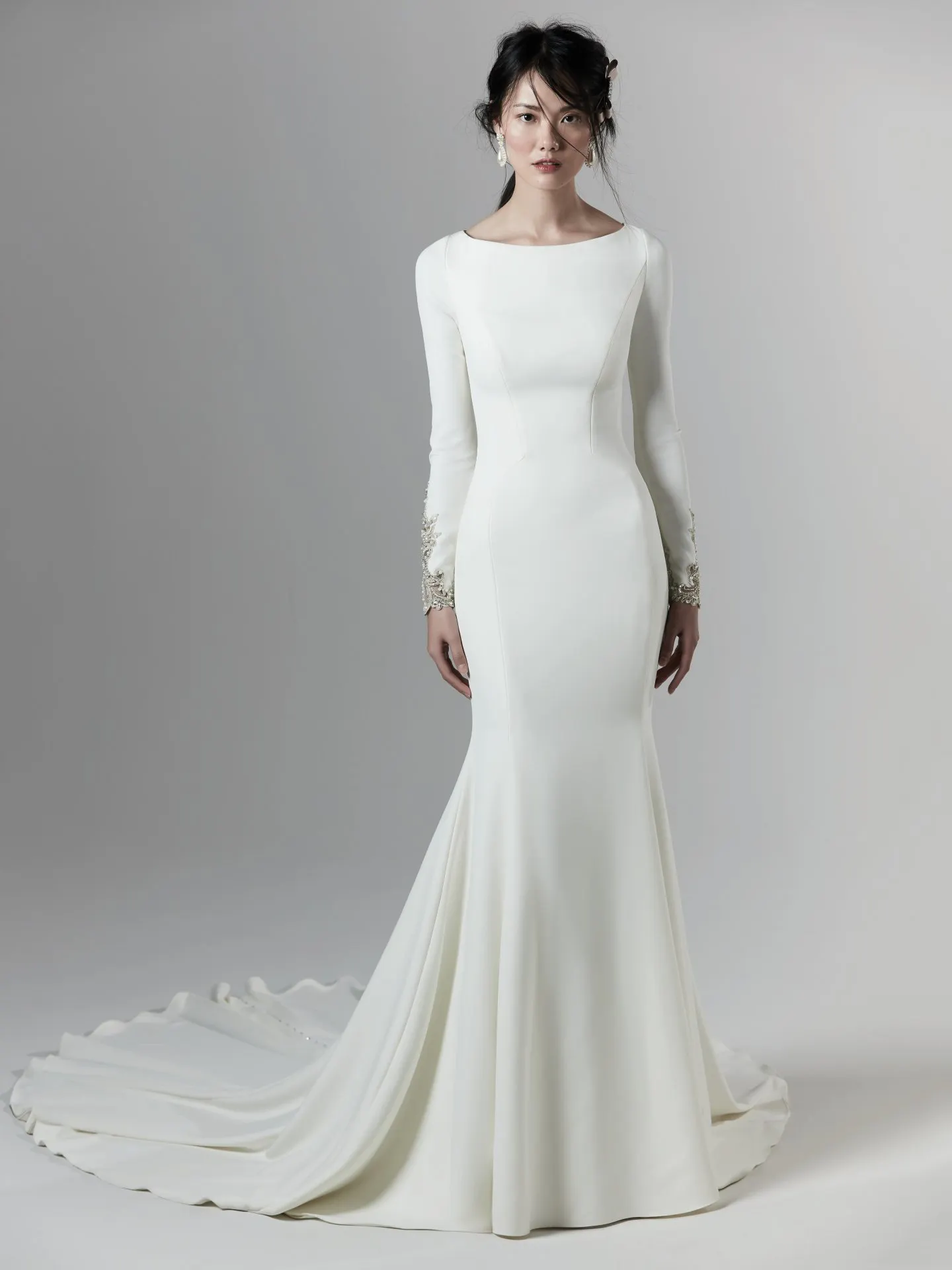 Aston  Long Sleeve Simple Wedding Dress by Sottero and Midgley
