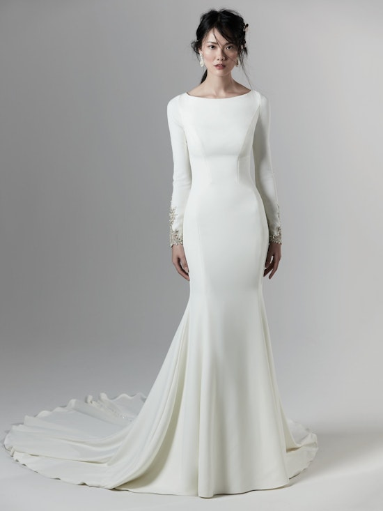 Aston (9SC815) Long Sleeve Simple Wedding Dress by Sottero and Midgley