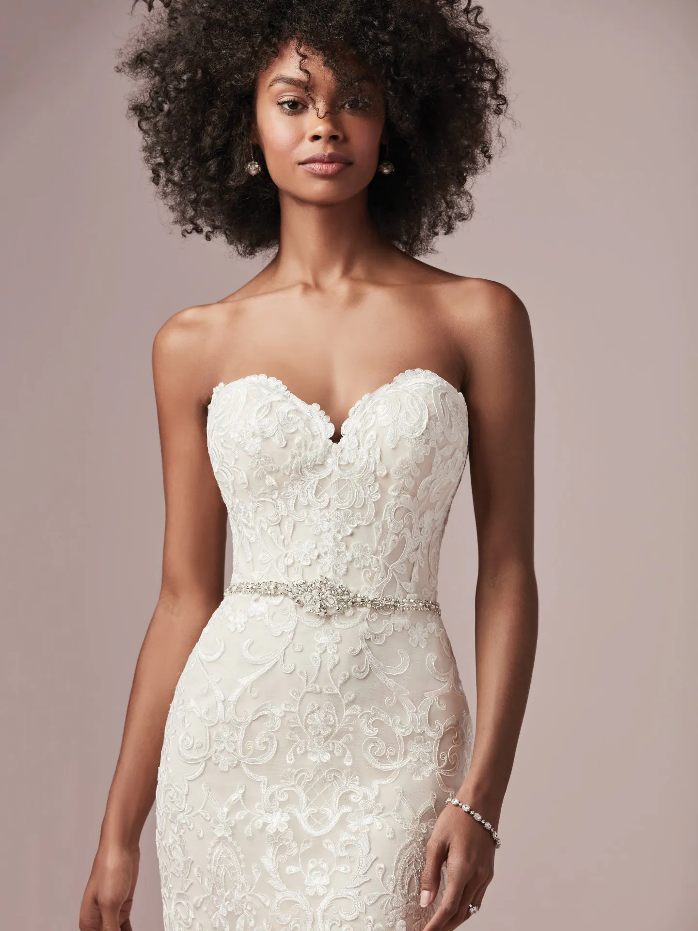 Finola Strapless Lace Wedding Dress by Rebecca Ingram