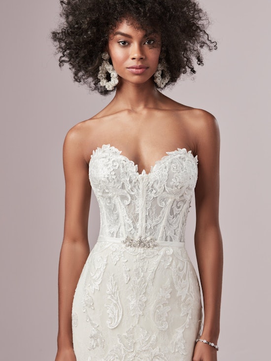 Jennifer (Curve) (CRV-9RT810) Corset Bodice Wedding Dress by Rebecca Ingram