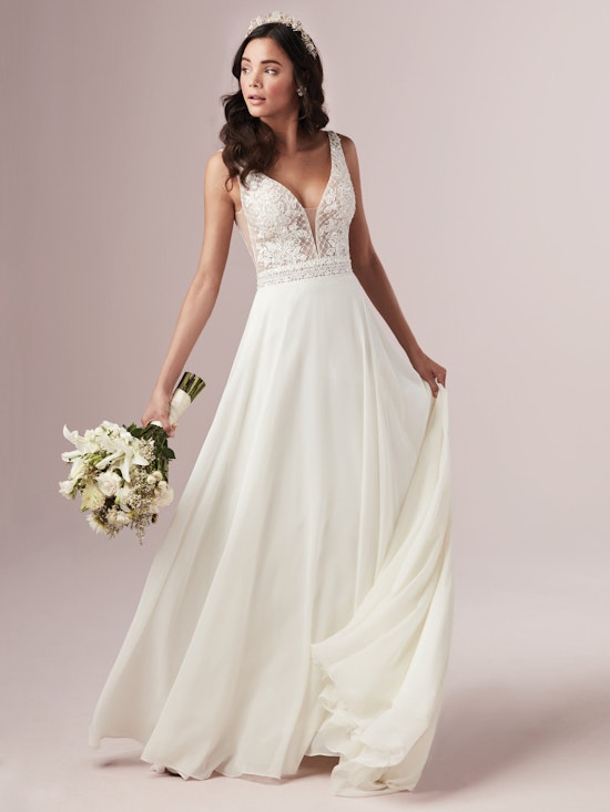 Mildred (9RN845) Lace and Chiffon Wedding Dress by Rebecca Ingram