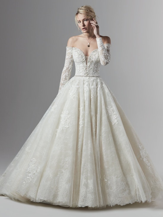 Porter Marie (9SS868) Off the Shoulder Long Sleeve Ballgown Wedding Dress by Sottero and Midgley