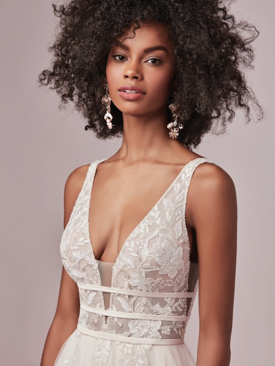 Raelynn (9RT827) Boho A Line Wedding Dress by Rebecca Ingram