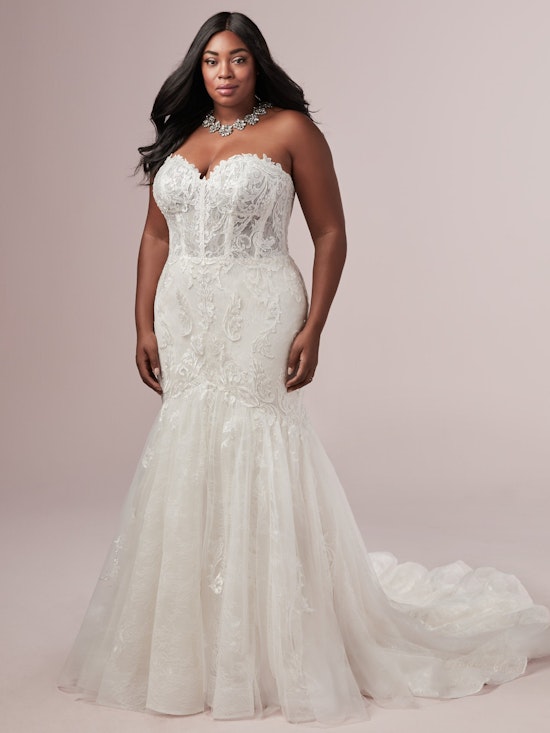 Jennifer (Curve) (CRV-9RT810) Corset Bodice Wedding Dress by Rebecca Ingram