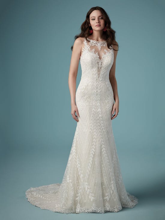 Jelaire (9MT896) Unique Geometric Lace Wedding Dress by Maggie Sottero