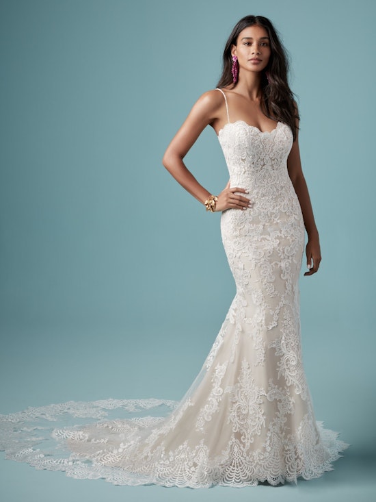 Kiera (9MS903) Blush Lace Strapless Wedding Dress by Maggie Sottero