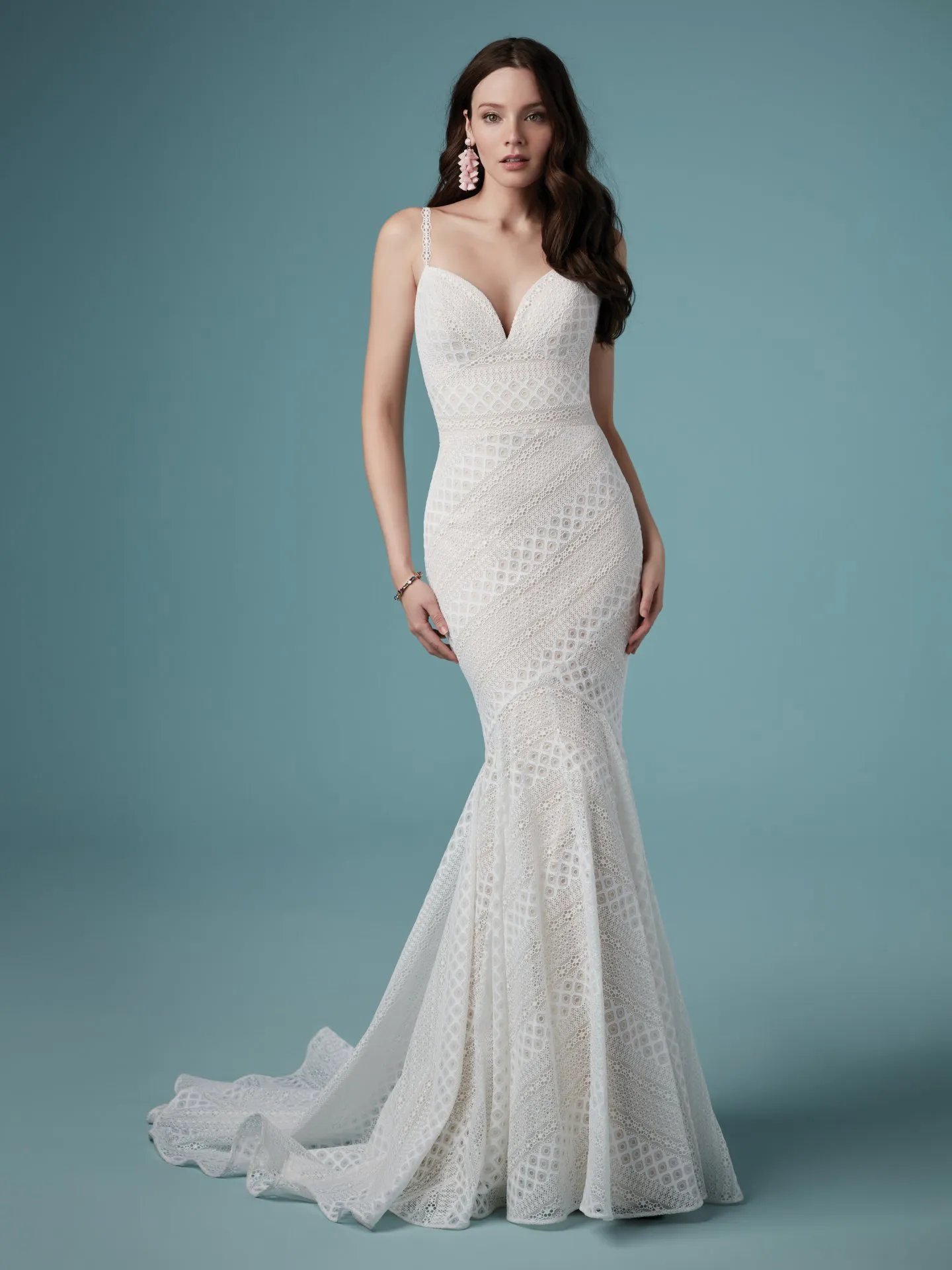 Lilana Unique Geometric Lace Wedding Dress by Maggie Sottero