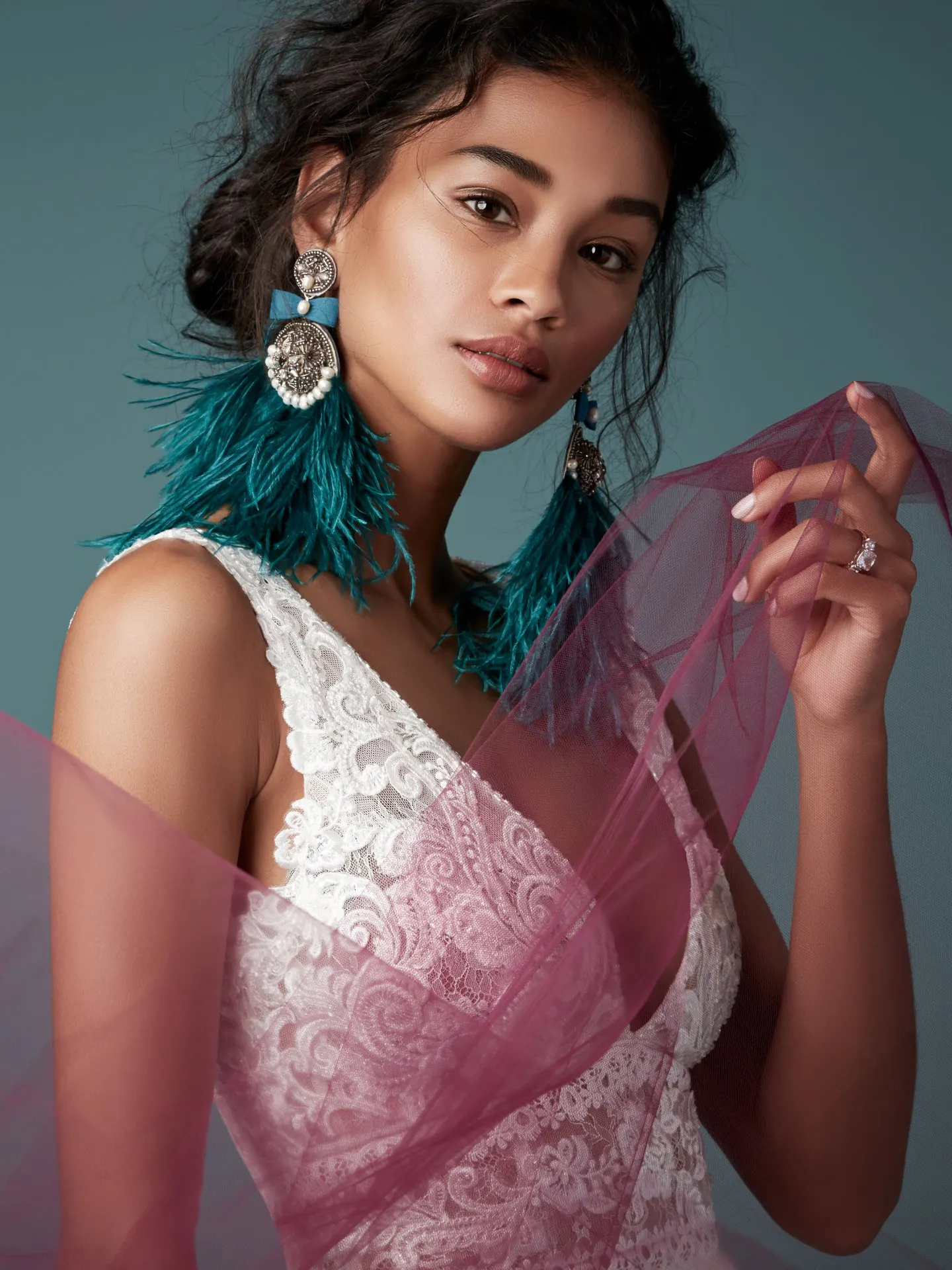 Maureen  Lace and Tulle A Line Boho Wedding Dress by Maggie Sottero