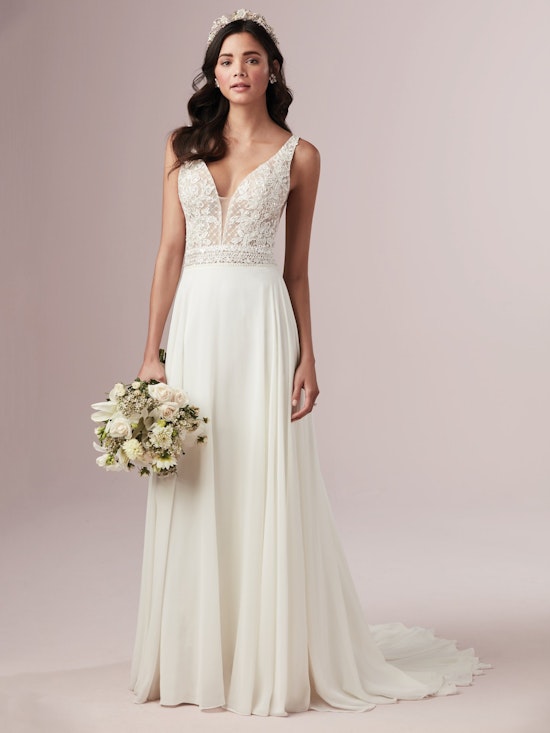 Mildred (9RN845) Lace and Chiffon Wedding Dress by Rebecca Ingram